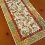 Quilted Table Runner Leaves..