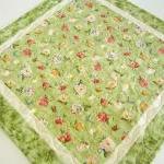 Green Floral Quilted Table ..