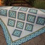 Handmade Quilt Blue Floral