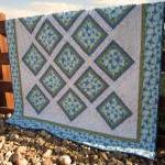 Handmade Quilt Blue Floral