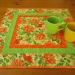Quilted Table Topper Peach ..