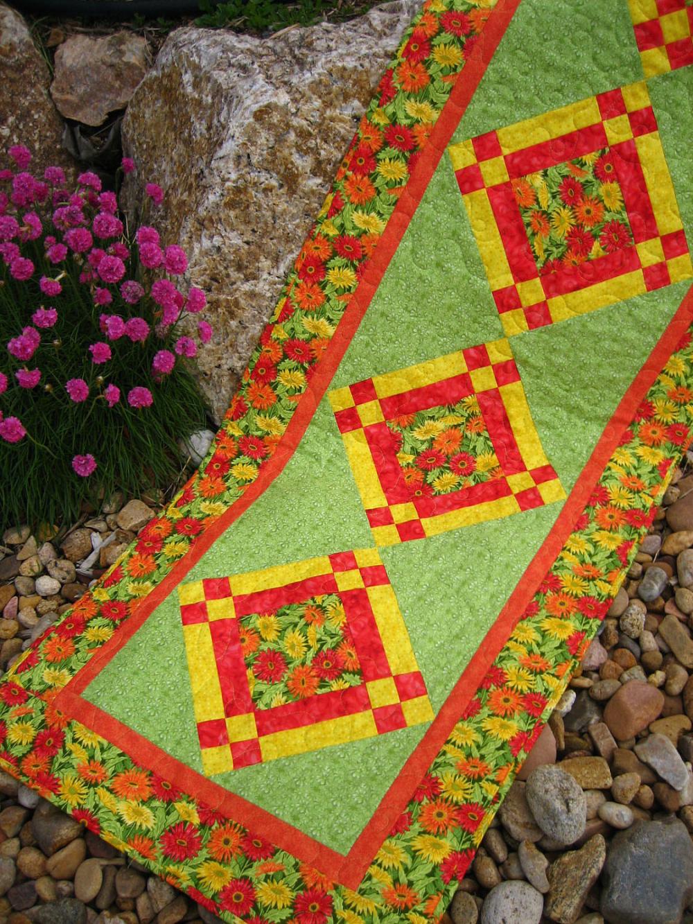 Colorful Flowers Table Runner