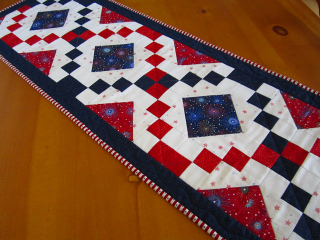 Quilted Table Runner Fireworks Celebration