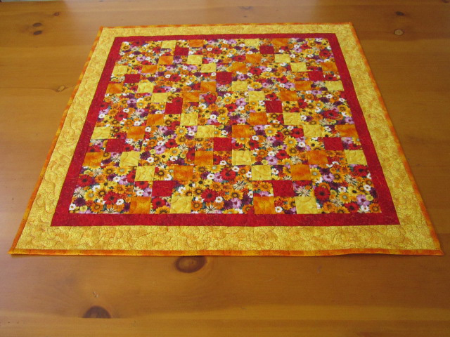 Quilted Table Topper Blossoms