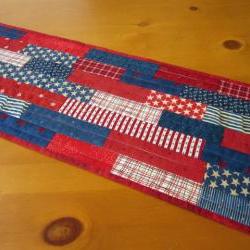 Quilted Table Runner Stars and Stripes
